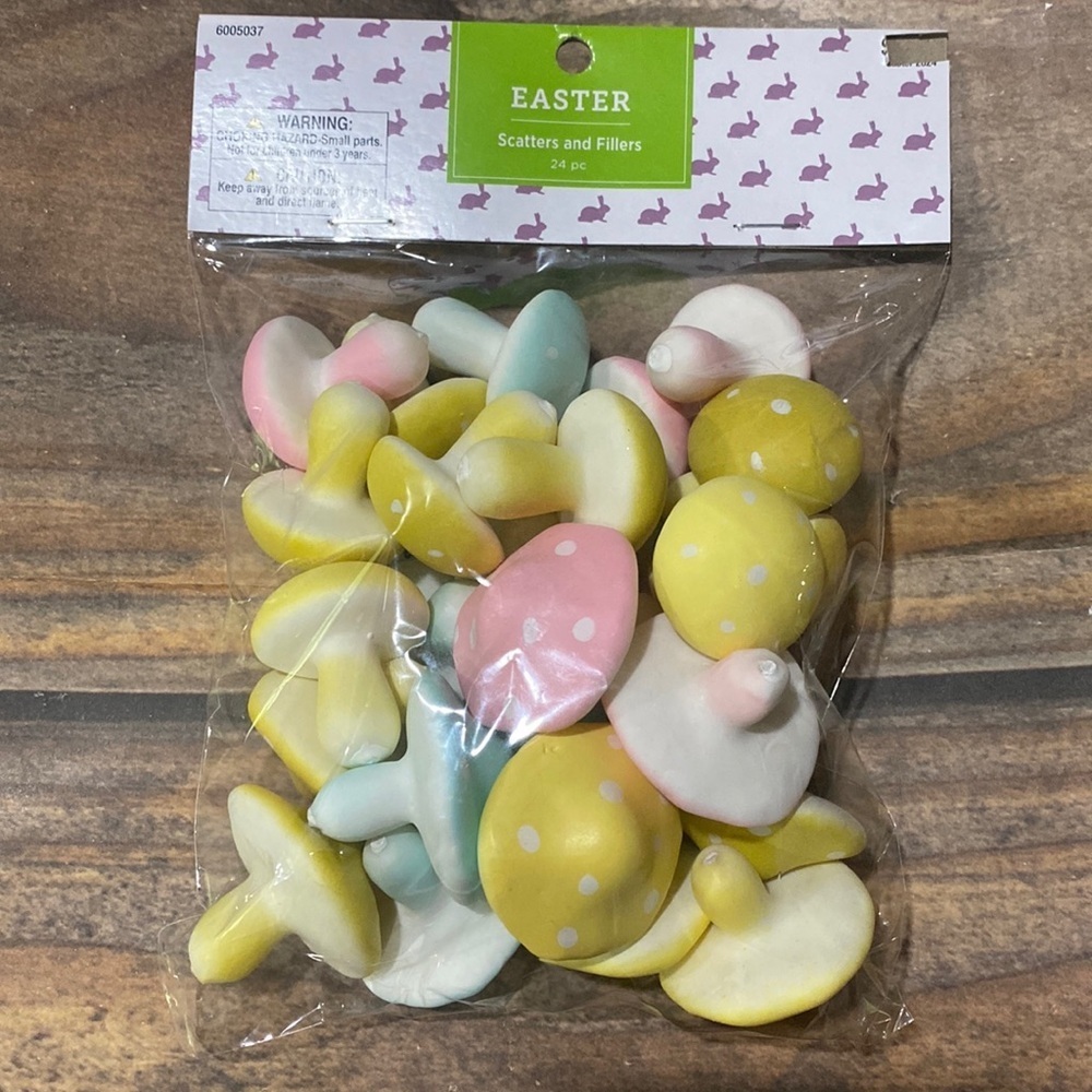 2 bags Pastel Foam Mushrooms for Art and Crafts